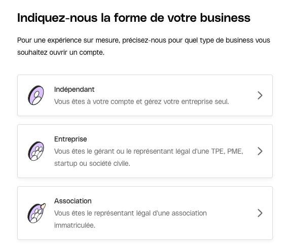 Forme business Qonto