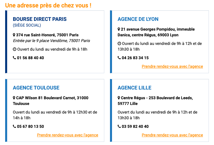 Agences Bourse Direct