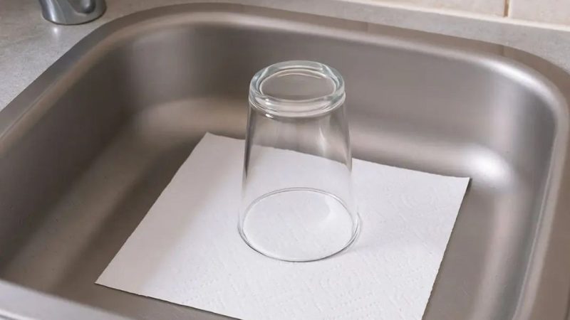 verre papier évier vacances astuces