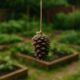 accrocher pomme de pin jardin