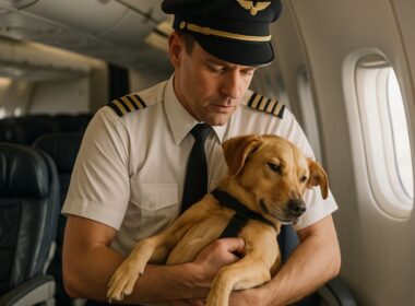 Vol retardé chien pilote héros