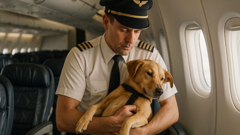Vol retardé chien pilote héros